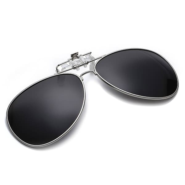 Clip-on Pilot Solbriller Sort - Sættes på eksisterende briller! sort black