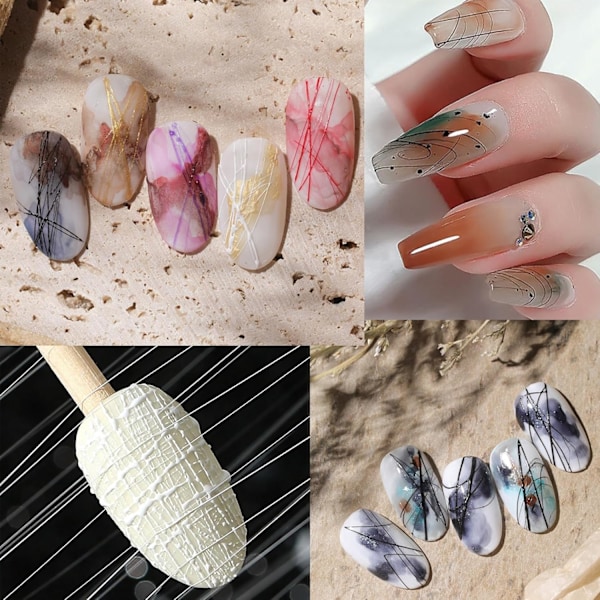 4 Färger Spider Gel för Nagelkonst - Måla Elastisk Ritning Spider Gel - Soak off UV LED Gel Lack - Spider Gel Naglar Nagelkonst