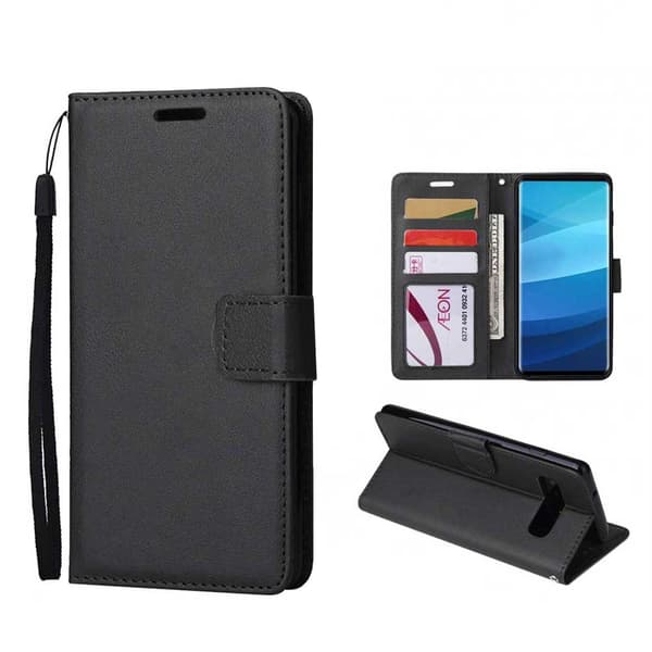 Samsung Galaxy S9 Plus Plånboksfodral Läderfodral Svart svart black