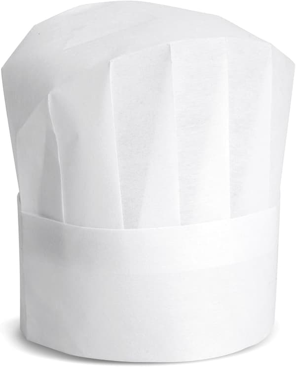 25-pack Kockmössor för Barn, Vuxna - Justerbara Engångsmössor i Bulk för Matlagning, Bakning, Pizzafest (Vit)