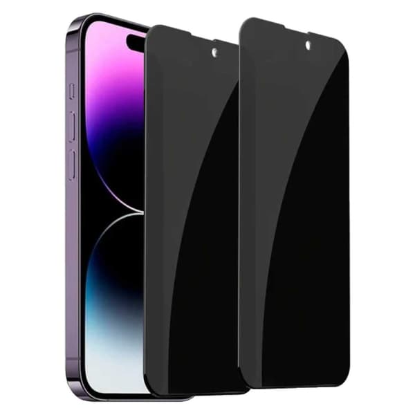 2-pack iPhone 14 Plus Sekretess Skärmskydd Full Täckning HD Härdat Glas transparent