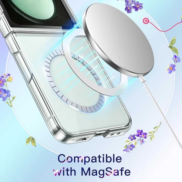 Galaxy Z Flip 5 Magnetiskt Mobilskal Magsafe Kompatibelt Transparent transparent