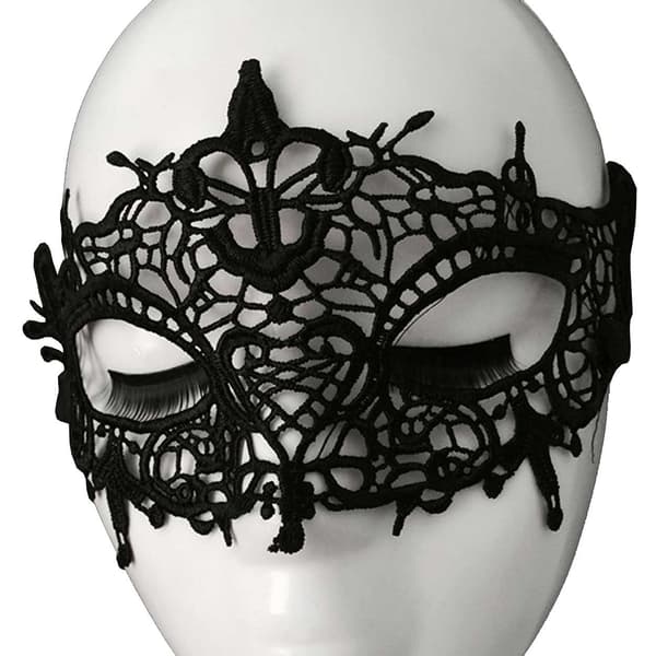 Venedig spets ögonmask - Spetsmask maskerad Halloween svart black
