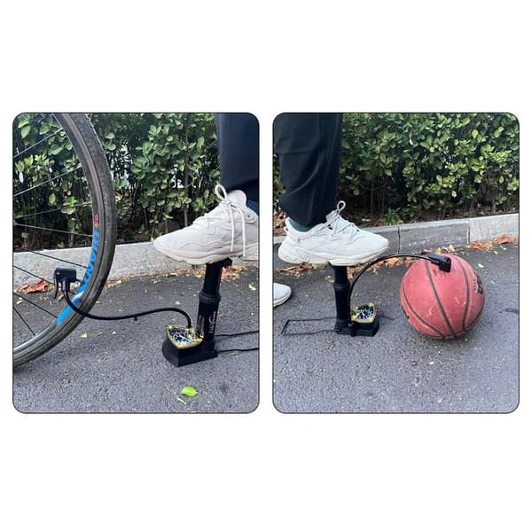 Kraftfuld fodpumpe med trykmåler - cykelpumpe