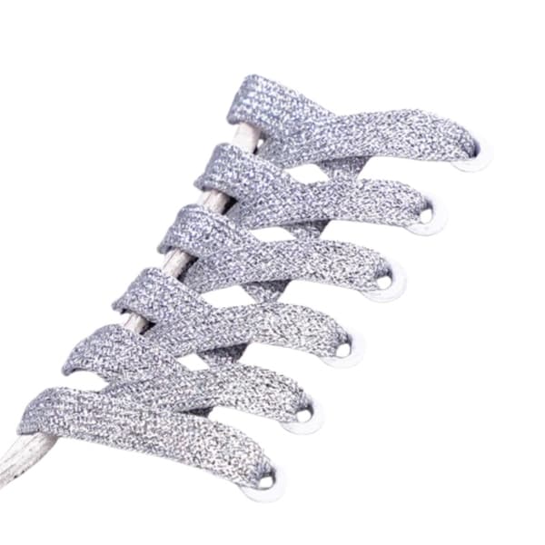 Skinnende skolisser - 140 cm (1 par) Sølv Silver