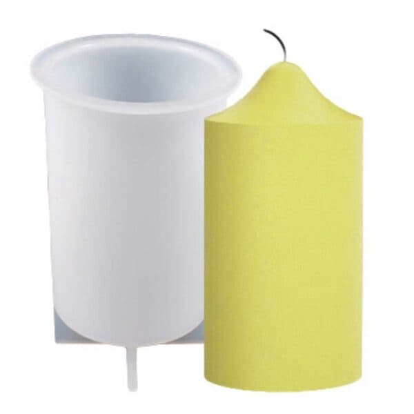 Silikon Stearinlysform DIY Stearinlys Sylinder Hvit white