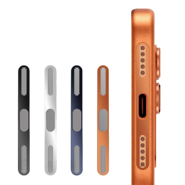 Metalliset pölytiiviit verkkotarrat yhteensopivat iPhone 17 Pro Maxin kanssa - 2 kpl harmaa Grey