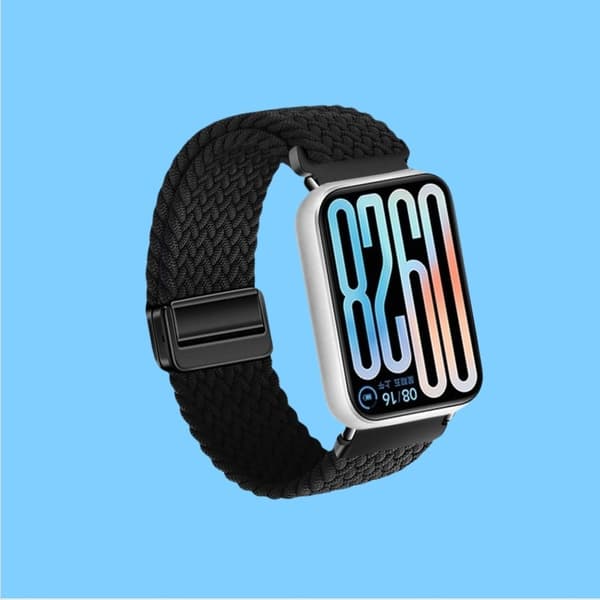 Xiaomi 8 Pro Kompatibel Med Vævet Magnetisk Quick Release Nylon Armbånd Sort Sort