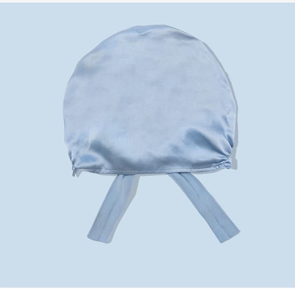 19 Momme Silkehætte - Justerbart remdesign for optimal komfort og beskyttelse af dit hår under søvn Blå Blue