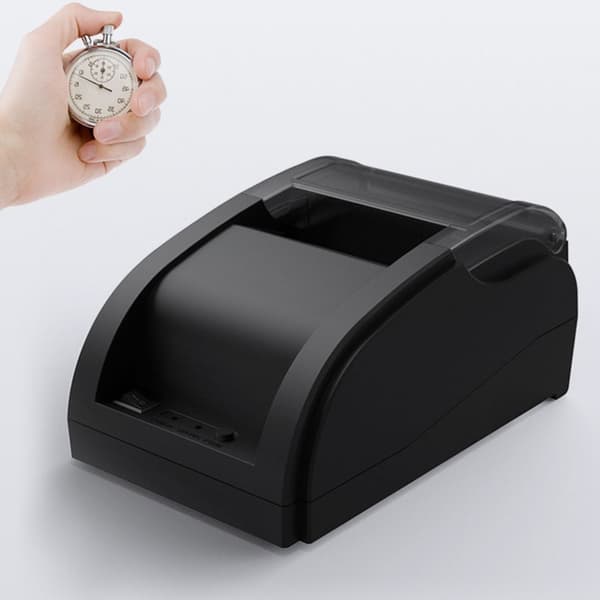 58 mm termisk kvitteringsprinter Bluetooth USB til mobil POS og butik, sort, 90 mm/s, 203 dpi, 5,8 cm papir, 4,8 cm printbredde