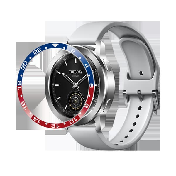 Stilig ramme for Xiaomi Watch S3/S4 Rød+Blå Red+Blue