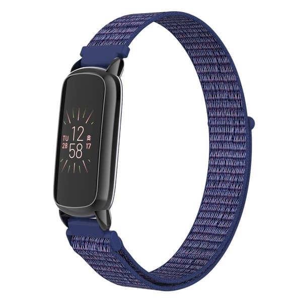 Nylon Loop Armbånd Kompatibel med Fitbit Luxe - Justerbart Sportsarmbånd Blått Blue