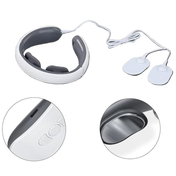 TENS & EMS Halsmassage 2-i-1 | Elektrisk Halsmassager hvid white
