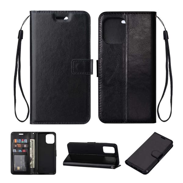 iPhone 11 Plånboksfodral Svart Läderfodral svart black