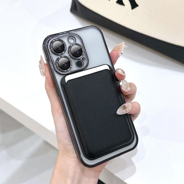 Sort magnetisk etuisæt kompatibelt med iPhone 17 Pro - Inkluderer Magsafe kortholder