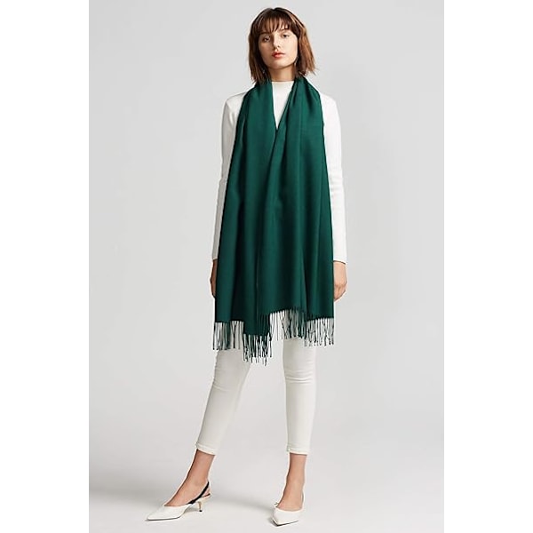 Sjal för kvinnor Pashmina Sjal Wrap Bröllop Festfilt Flickor Stor Mjuk Sjal green