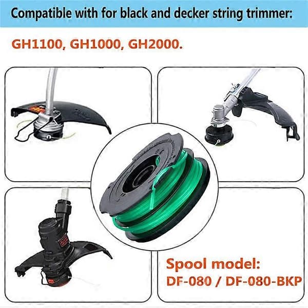 4-pack spolar kompatibla med Black & Decker GH1100 / GH1000 Typ 4 / Typ 3 / Typ 2 / Typ 1 Gräsklippardel, DF-080-BKP