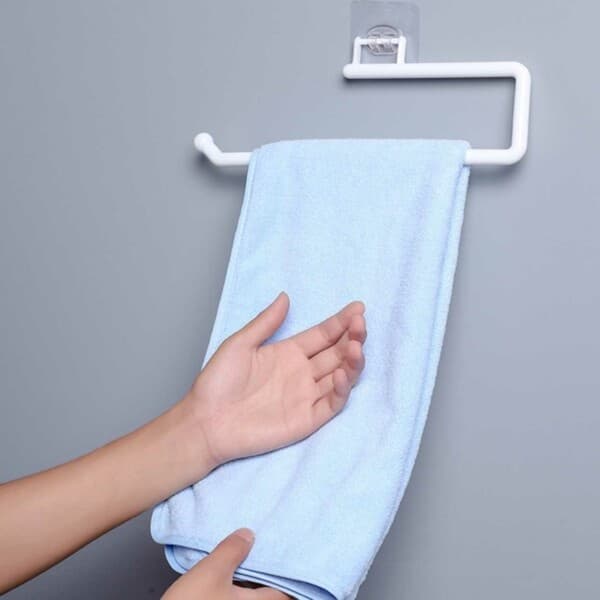Selvklebende holder for husholdningspapirhåndklekrok hvit hvit white