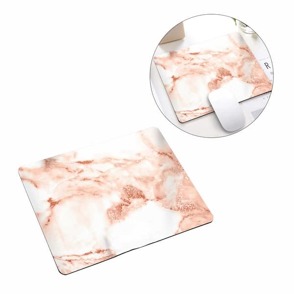 Myk musematte med trykk Rosa Marmor 21x26cm rosa pink