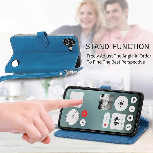 Lynlåsetui til Nothing CMF Phone 1 med magnetisk kortholder, beskyttende pung etui blå Blue