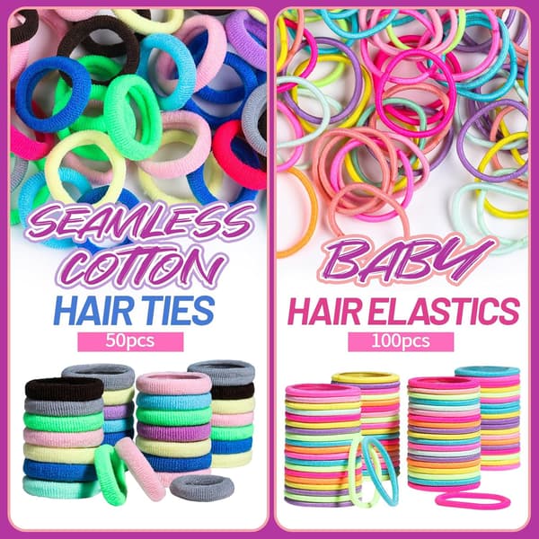 Elastiska Hårband, Hårtillbehör för Flickor, Färgglada Baby Elastiska Hårband Set med Hårclips