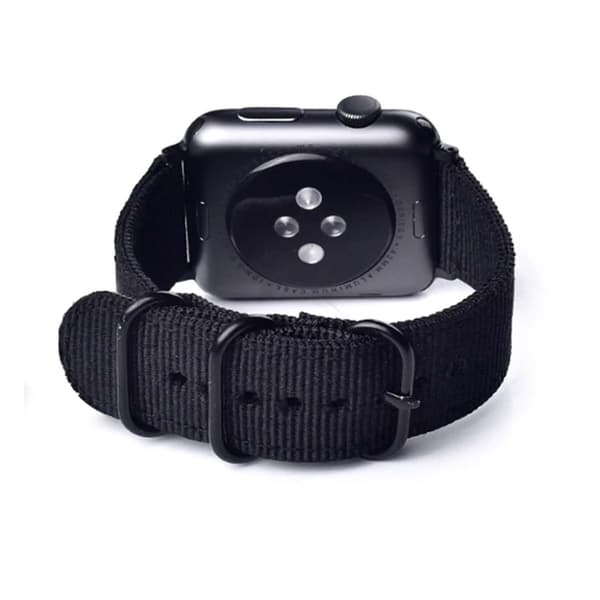 Apple Watch 1-8/SE/Ultra 42/44/45/49 Nylonrem NATO-rem sort black