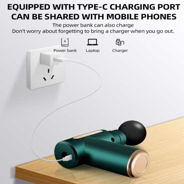 Mini Massagepistol med USB-C Ultra Bærbar - 1 Hoved Sort black