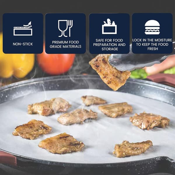 100 runde non-stick bageplader — Bagepapir til airfryere og dampkogere (15 cm) (6 tommer)