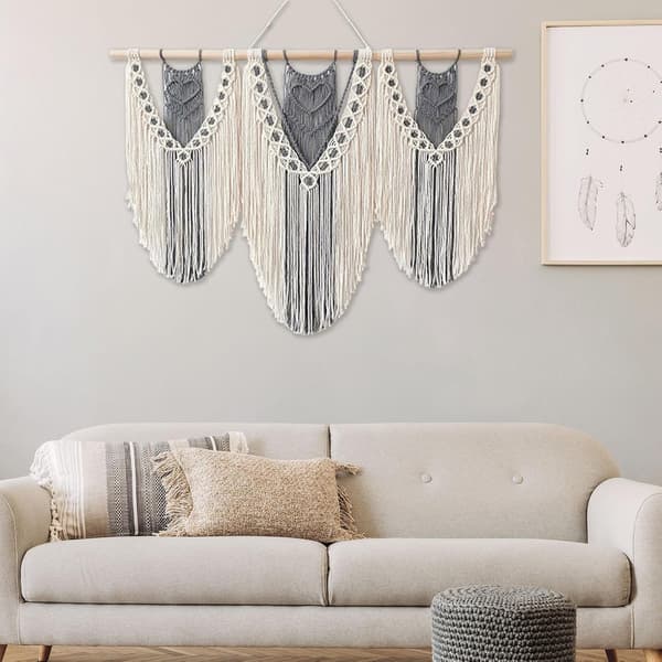 110 x 82 cm Bohemisk Väggbonad, Stor, Handvävd, Väggdekoration för Sovrum, Balkong och Present