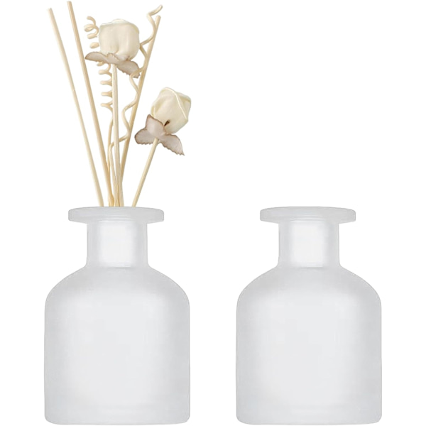 Set med 2 glasdiffusorflaskor, 150 ml tom diffusorflaska för rumsdoft, glasdoftflaskbehållare