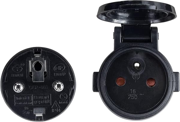 EXF1016RN7251IP-PX Forlængerledning, 3000 W, 230 V, Sort, 10 m