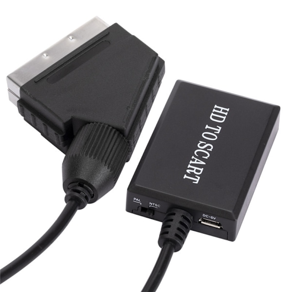 Videoadapter Plug Play Hög Klarhet Plast 1080p Stabil Prestanda Scart Till HDMI-kompatibel Digital Omvandlare För Smarta Enheter