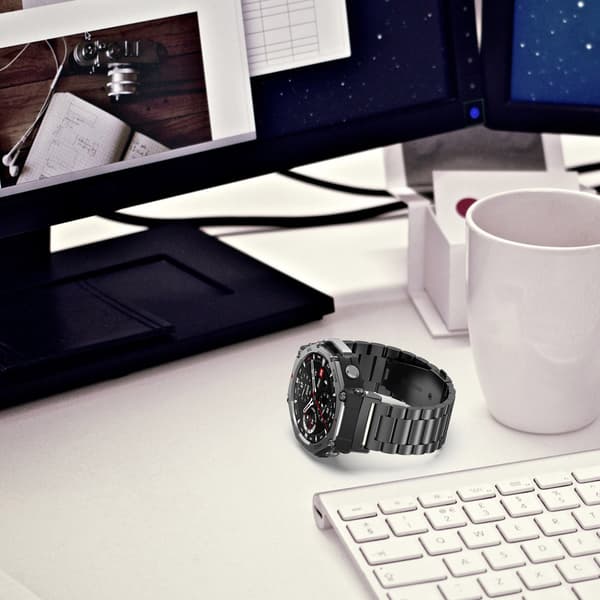 Klokkerem i rustfritt stål til Amazfit T-Rex 3 Svart Black