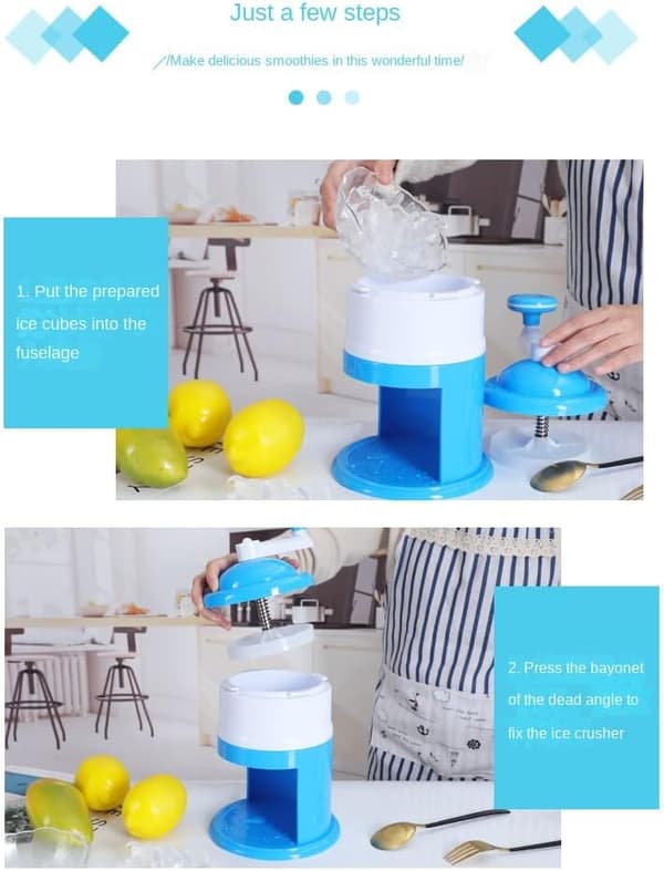 Bærbar Håndsving Isknuser Maskine - Manuel Sne Cone Knuser & Slushy Maker, Intet behov for elektricitet til sommerfester