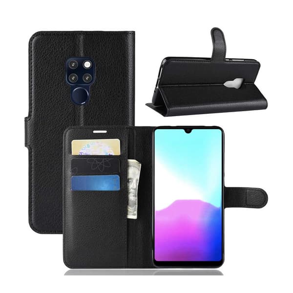 Huawei Mate 20 Pro Plånboksfodral Svart Läderfodral svart black