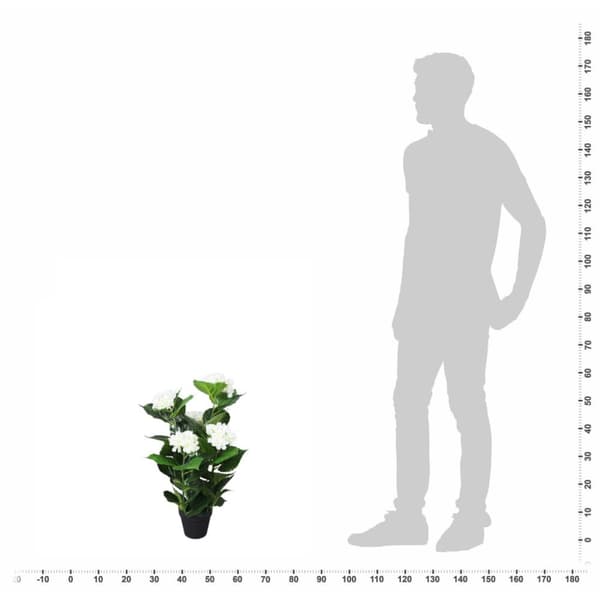 Kunstig hortensia med potte 60 cm hvid