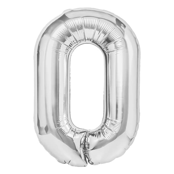 Folieballong Siffra 0 Silver 40 cm silver