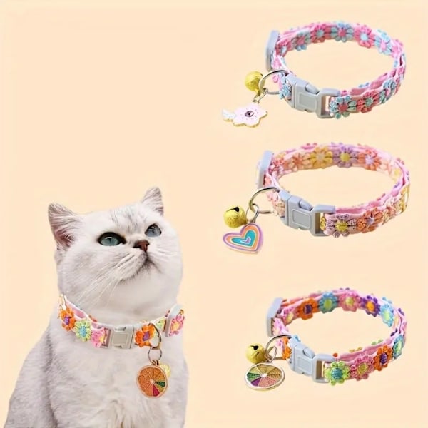 Halsband för husdjur, justerbart spetshalsband för katt med hänge - 1 st litet husdjurshalsband för katter och hundar Style 1
