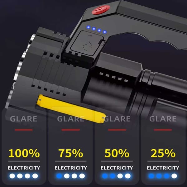 LED lommelygte USB genopladelig sort black
