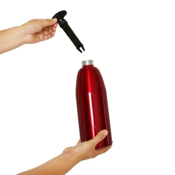 1000 ml aluminiumskarbondispenser - Elegant og stilig brusflaske i legering (rød)
