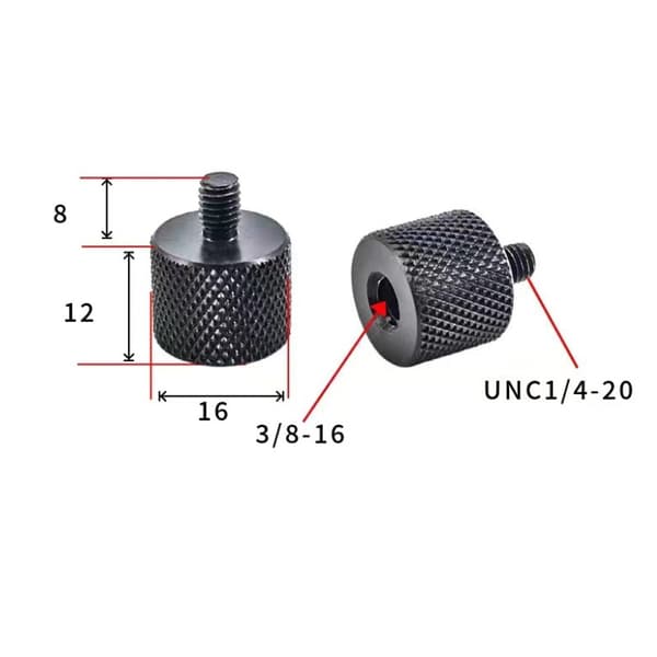 Adapter 1/4\" til M10 for stativer og kameraer - 5-pakning 3/8-16