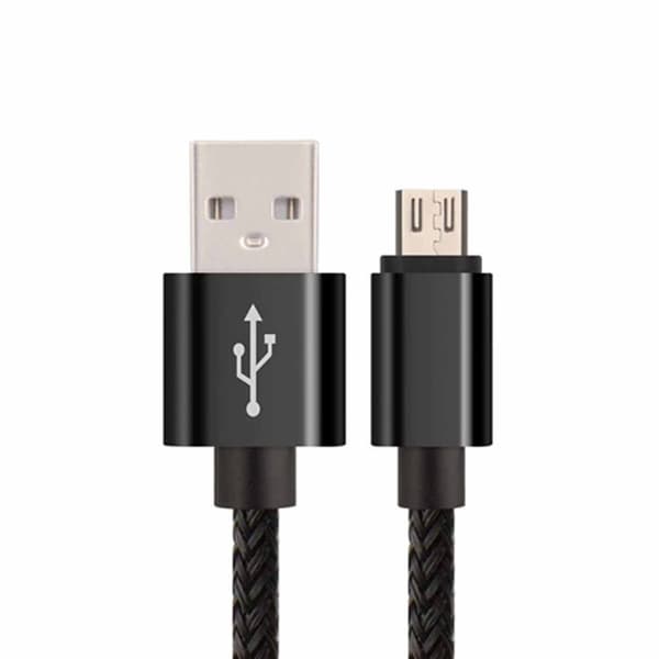Erittäin kestävä 1m Micro-USB Quick Charge 3.0 -latauskaapeli (musta) micro-usb black