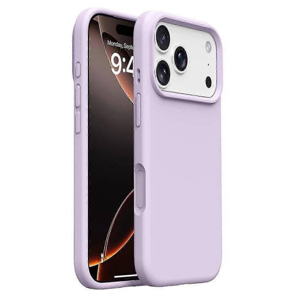 iPhone 17 Pro Max Cover Blødt Mikrofiberfor, Flydende Silikone + PC Beskyttelse Bönli Bean Purple
