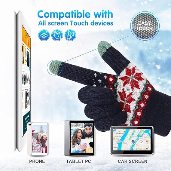 Vinter Touchscreen Hansker Varme Termiske Mykt Fôr Elastisk Mansjett for Kvinner
