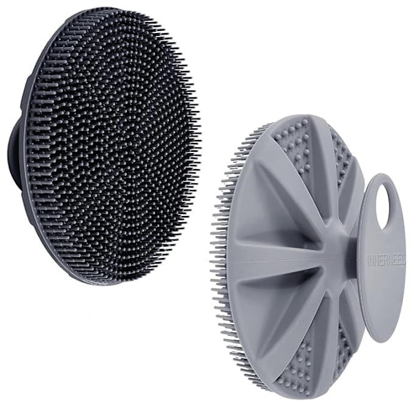 BEAUTAIL Silikon Kroppsskrubb 5:e Generationen 2-pack, Mjuk Exfolierande Duschborste för Känslig Hud, Silikonborst