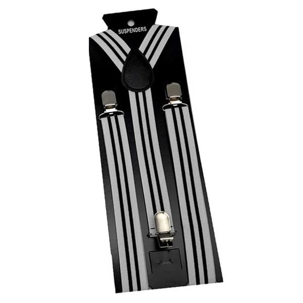Smalstribede seler med clips 2,5 cm - Hvid Sort hvid white