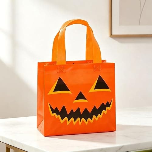 12 STK Halloween Non-Woven Slikpose Sødt Design Vandtæt Bærbar til Børn Voksne Græskar A