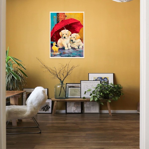 DIY 5D Diamantmålning Kit Full Borr, Canvas Hundar Målning efter Siffror för Hemvägg Dekoration - 30x40cm