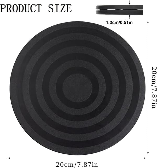 20 cm Universal Roterende Drejeskive, Solid 360° Roterende Potteskjuler Drejeskive til Højttalere Bærbare Computere Skærme (20 cm)