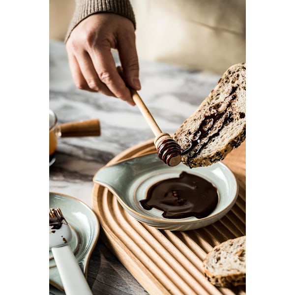 Skedstöd, 12,7 cm Stort Skedstöd för Spis Keramiskt Skedstöd Spatelstöd för Slev, Kaffeskedar, Matlagningsskedar, Morsdagspresenter, Grå